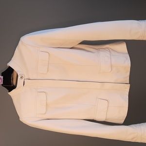 Danier  Leather Jacket,White. Small Mandarin Collar,
